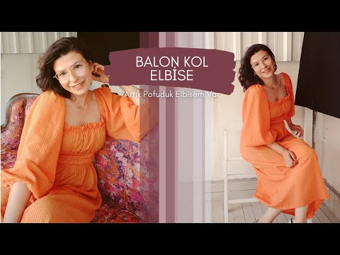 BALON KOL BÜZGÜLÜ ELBİSE DİKİMİ | Gipe Lastik Olmadan Pratik Elbise Dikimi