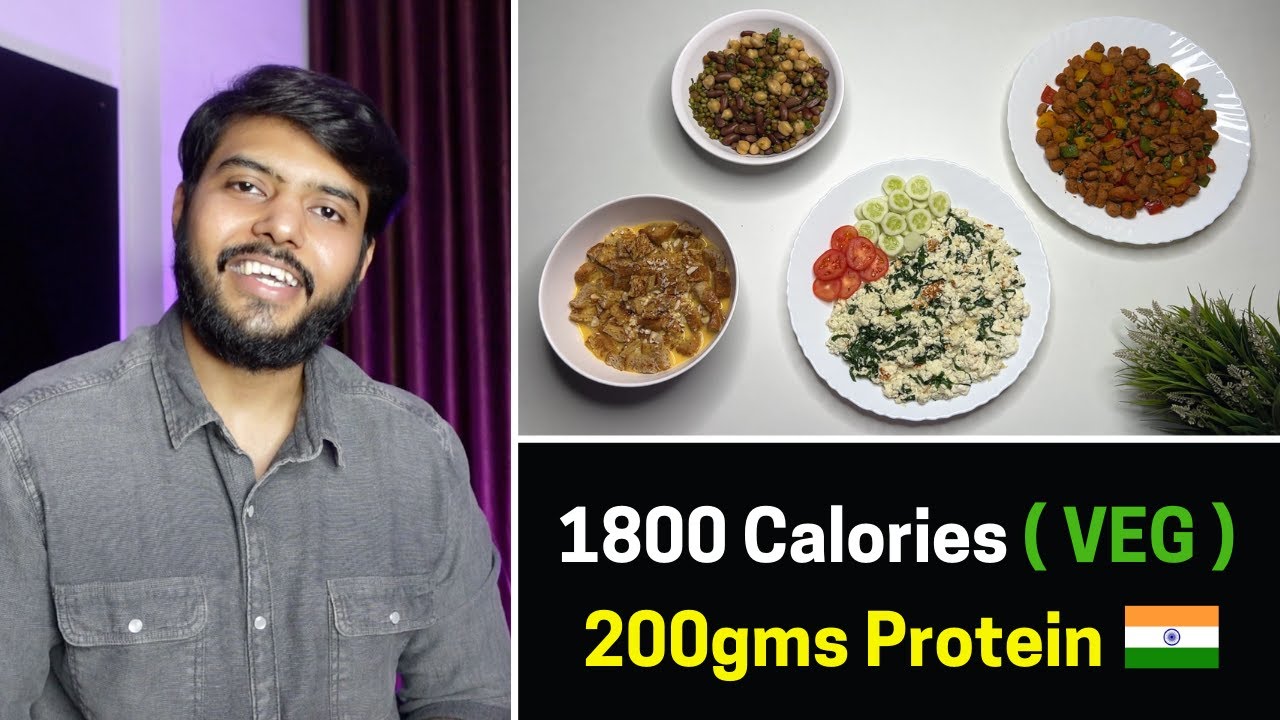 Easy Pure Veg 1800 Calorie Diet with 200gms of Protein for fat loss