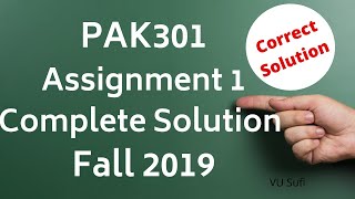 PAK301 Assignment 1 Solution Fall 2019