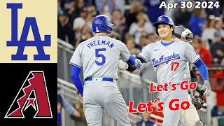 Dodgers vs. D-backs Game Highlights, Apr 30 2024 | MLB Season 2024