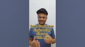 Bioprocess Engineering New Batch from 12 Aug | First 2 Classes Free! | Recordings | Notes | Book