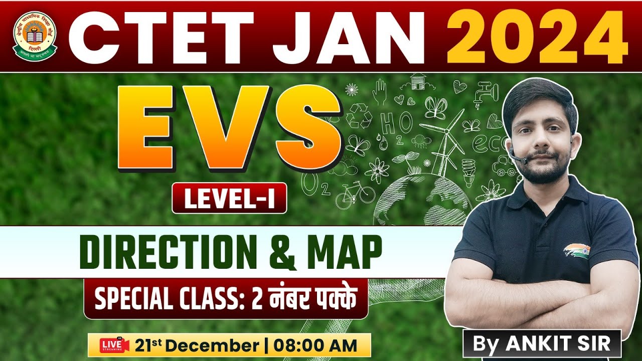 CTET 2024 Jan | EVS Practice Set, Direction & Map, CTET EVS, #5, CTET ...