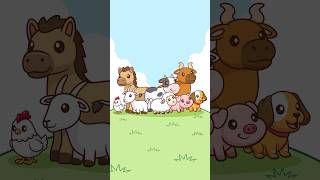 Animals Farm🐓🐄🐑🌿 #shorts #tutorial #farm #animals #kids #garden #illustration #cute