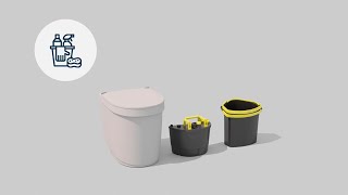 Cleaning and maintenance of compost toilet Separett Tiny with urine container