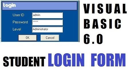 Student VB 6.0 Login Form Tutorial 2017 - Visual basic 6.0 Student login Form