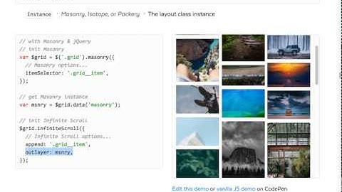 Infinite Scroll with Masonry