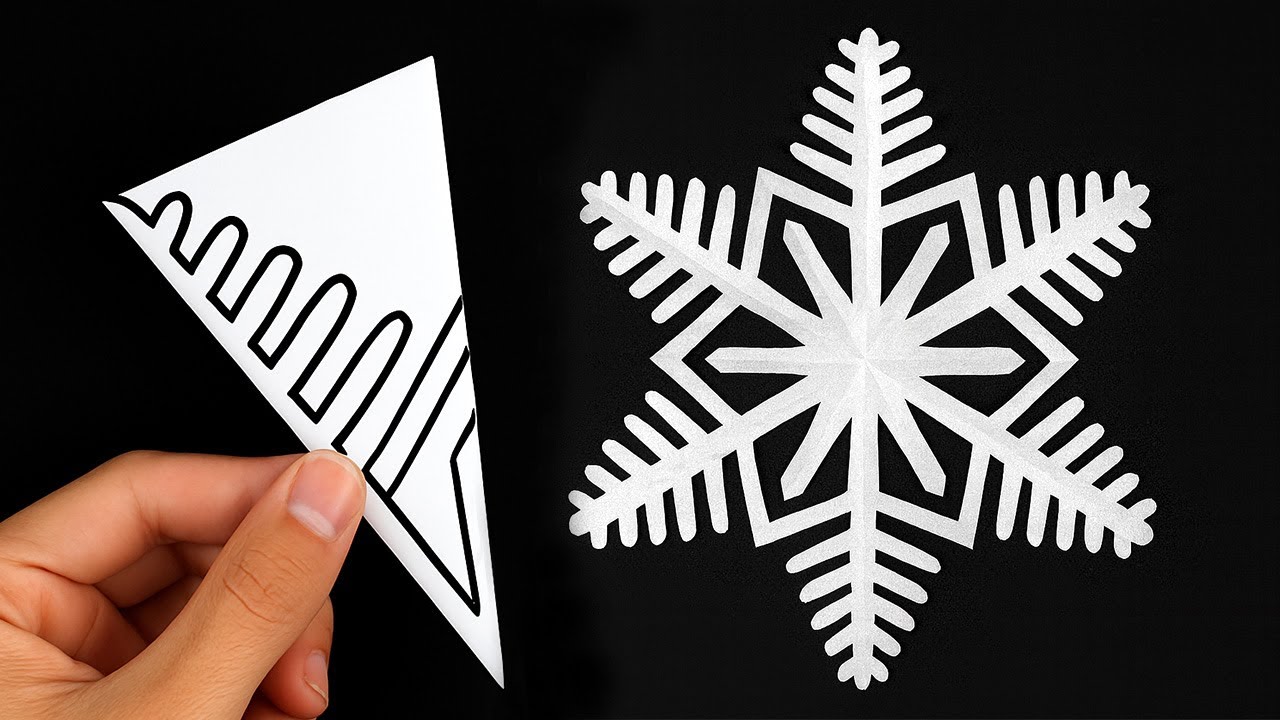 Scherenschnitt Schneeflocke einfach - Weihnachtsdeko selber machen |  Basteln mit papier Weihnachten