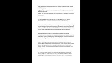 What are the main characteristics of NOSQL systems in the area related to data models and query