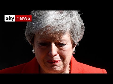 Theresa May in tears as she announces resignation