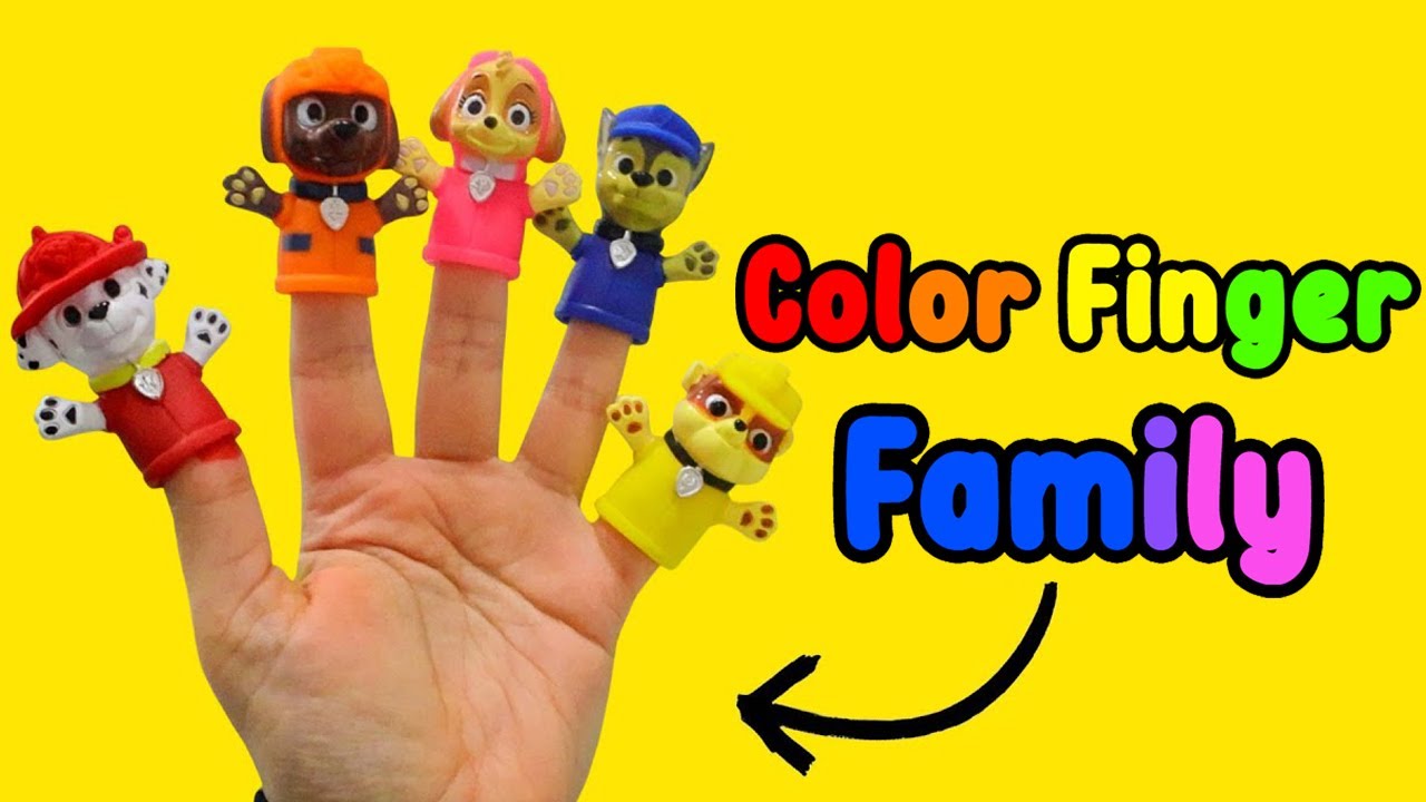 Paw Patrol Color Family Finger Puppets | Fun DIY Coloring for Kids
