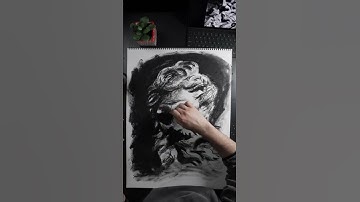 Charcoal Drawing of Zeus