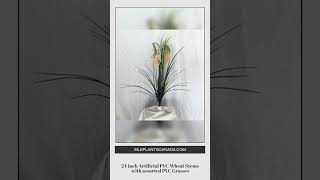 24 inch Artificial PVC Wheat Stems with assorted PVC Grasses