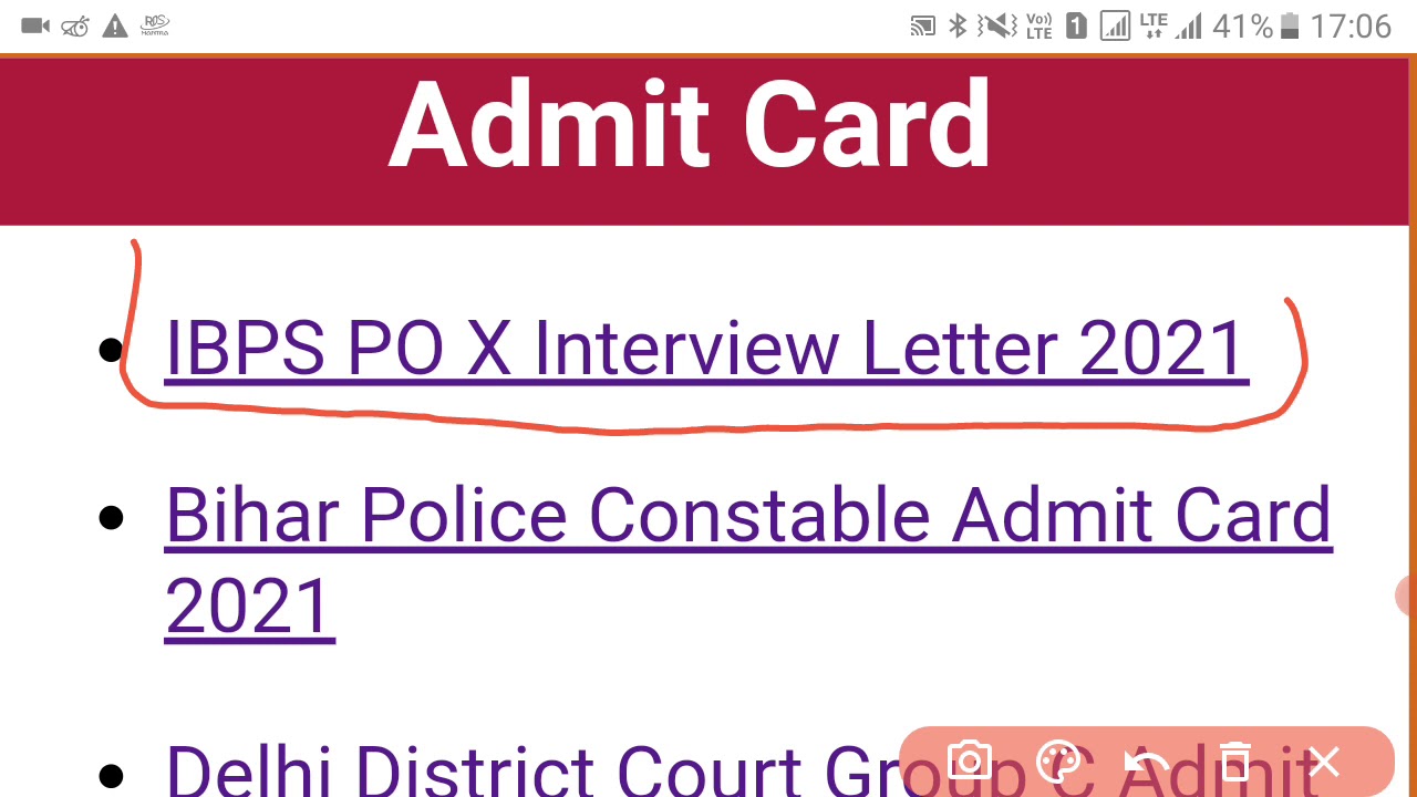 IBPS PO X Interview Letter 2021