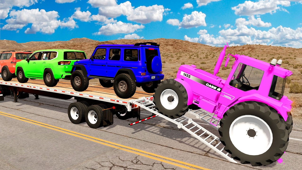 Грузовик-платформа Маккуин | Транспортировка на грузовике - Яма против легкового автомобиля #138 ...