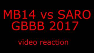 MB14 vs SARO video reaction // grand beatbox LOOPSTATION battle 2017 SEMIFINAL (high quality audio)