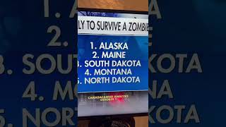 States least likely and most likely to survive zombie apocalypse