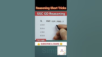 SSC GD Reasoning | Letter Analogy Reasoning Tricks | SSC GD 2025 | Simple Easy 55M #sscgd2025 #short
