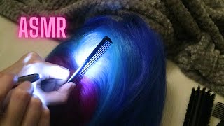 ASMR scalp check with light & scalp massage (whispered)