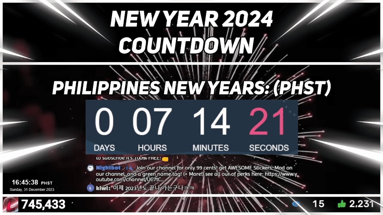 COUNTDOWN TO PHILIPPINES NEW YEARS 2024 LIVE🔴 24/7, How Long Till New