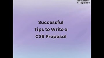 Tips to write CSR Proposal