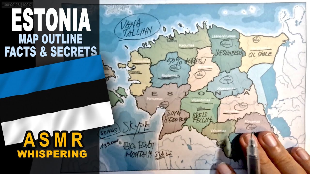 ЭСТОНИЯ!! Контур карты с уездами | Факты и секреты | Географические факты, которые нам шептал ASMR