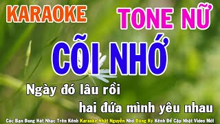 Cõi Nhớ Karaoke Tone Nữ Nhạc Sống - Phối Mới Dễ Hát - Nhật Nguyễn