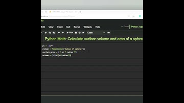 #python Math Calculate surface volume and area of sphere. #shorts