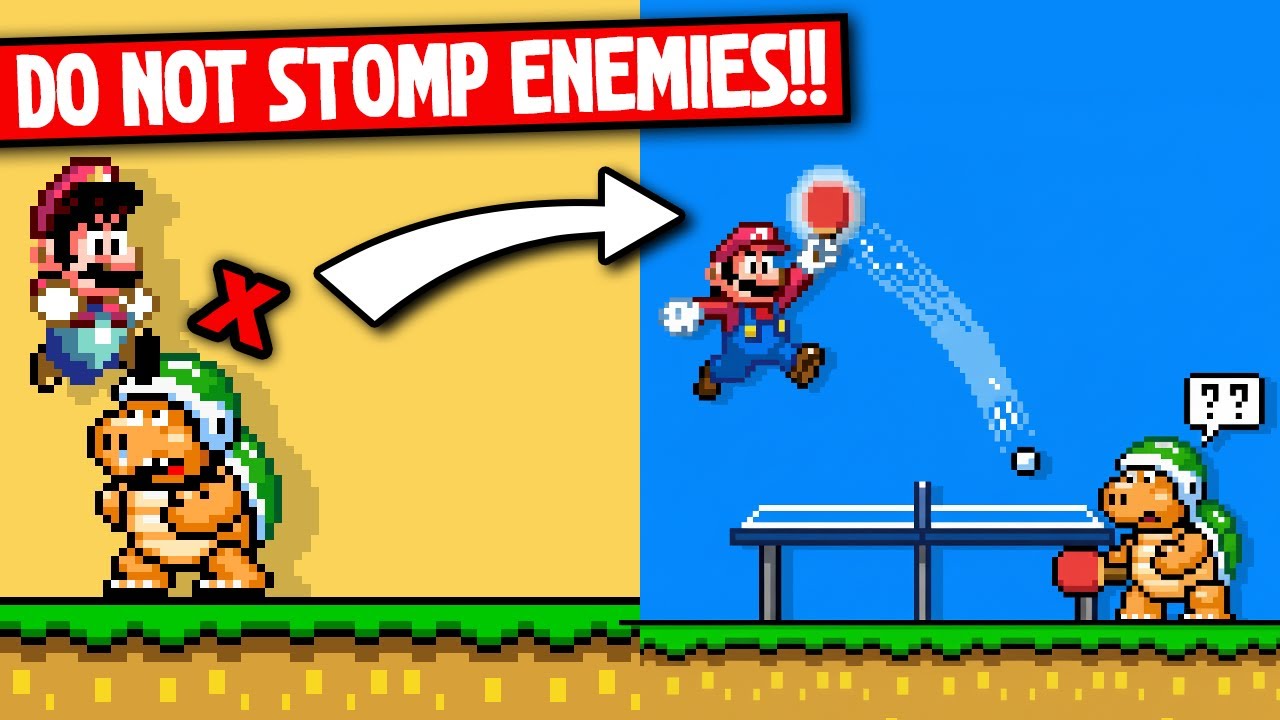Mario, but Don't Squish Enemies! - Ping-Pong BATTLE!!