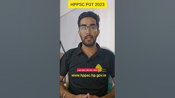 HPPSC PGT 2023 Notification Out #pgt # HPPSC #2023