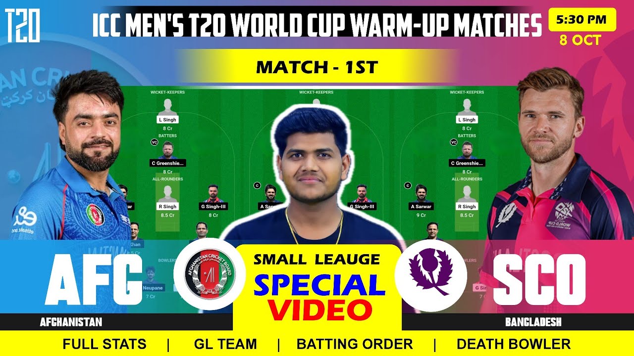 AFG vs SCO Dream11 Team || AFG vs SCO Dream11 || Afghanistan vs Scotland 1ST ICC T20 WC Warmup Match