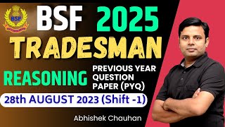 Bsf Tradesman Constable 2025  Previous Year Question Papers Pdf With Answers U0026 Exam Pattern