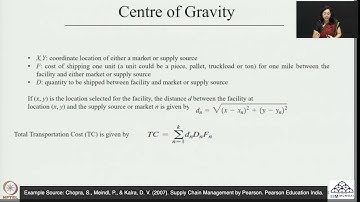 Week 8: Lecture 37: Supply Chain Network Optimization: Facility location using Centre of Gravity