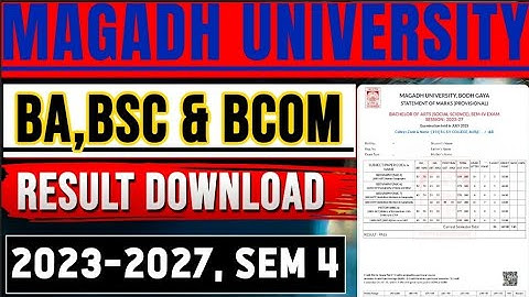 Magadh University Sem IV Result kaise check kren 2023-27 | Sem IV Result kaise dekhe| Result kaise