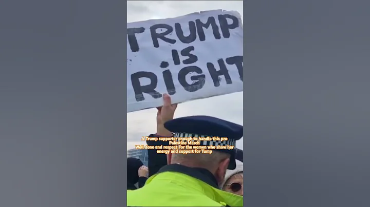 Trump supporter holding placard against pro Palestine March #usa #trending #trump2025 #shorts