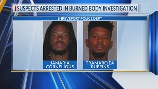2 charged with homicide after body found in burned-out car in North Shreveport