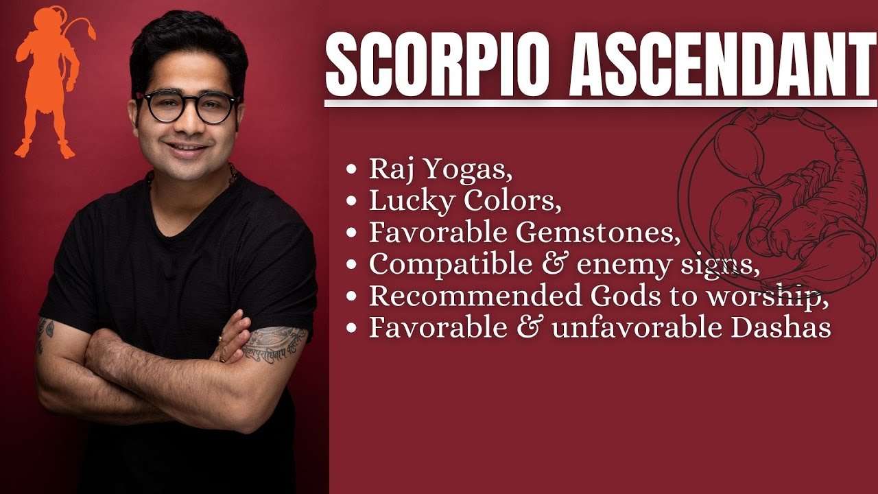 Scorpio Ascendant Lucky Gemstone & Color, Raj Yoga, Favorable