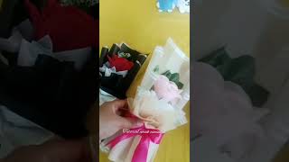 how to make single rose /buket bunga mawar 1 tangkai / buket murah hanya dengan ½ kertas cellophane