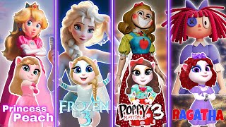 My Talking Angela’m 2 || Frozen Of Elsa ❄️ Vs Ragatha 👿 Vs Poppy 3 Vs Peach 🍑 In Angela 2 || cospl screenshot 2