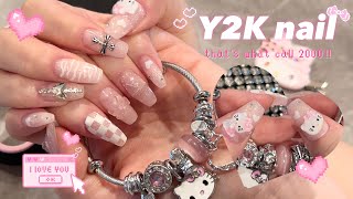 キョン ネイルパーツ セルフネイル】How to y2k nail🎀｜キティネイル｜韓国ネイル｜平成