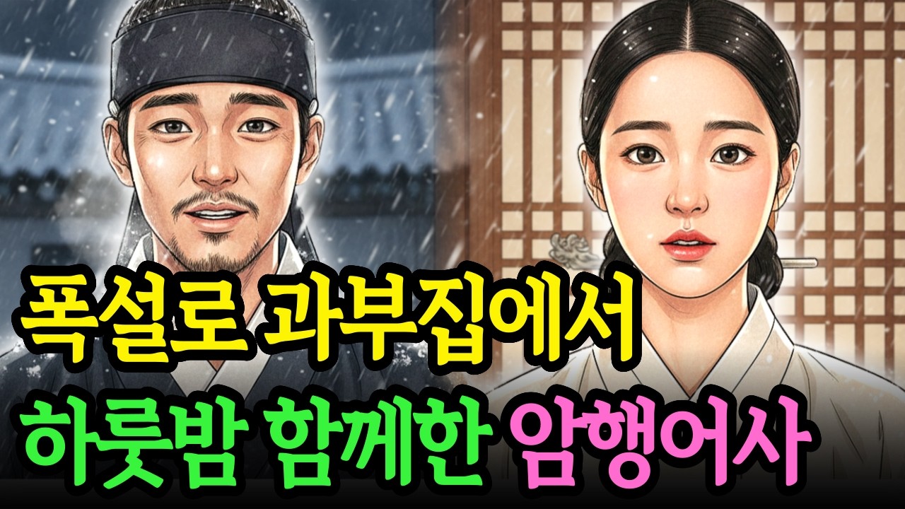 폭설로 과부집에서 하룻밤 보낸 홀아비 암행어사 이야기 | 야담 옛날이야기 오디오북 전설 민담 사연