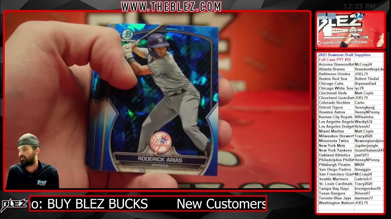 2023 Bowman Draft Sapphire Full Case Break 10 Pick Your Team YouTube