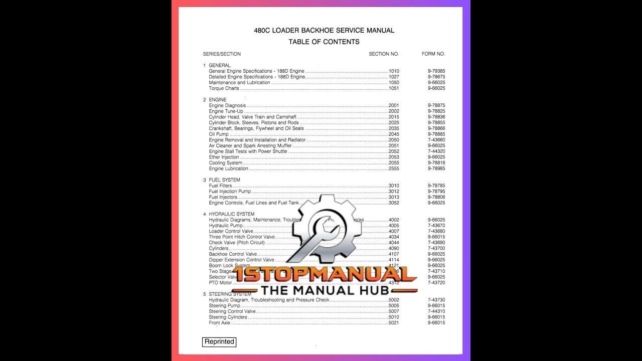 CASE 480C LOADER BACKHOE TRACTOR WORKSHOP SERVICE REPAIR MANUAL