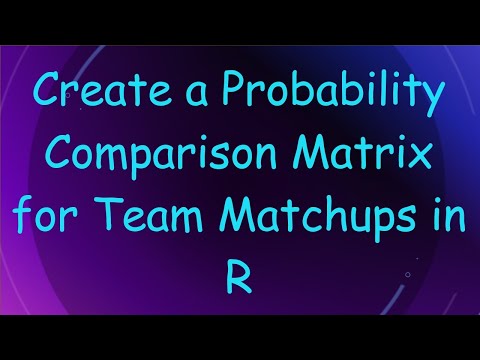 Create a Probability Comparison Matrix for Team Matchups in R