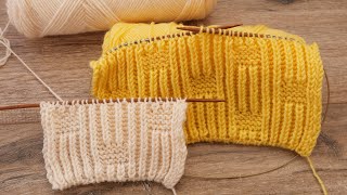 картинка: Двухсторонний узор для шарфа из петель бриошь 🌻 Pattern for a scarf from brioche loops