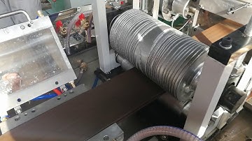 pe wpc co extrusion profile machine with online embossing and online brushing