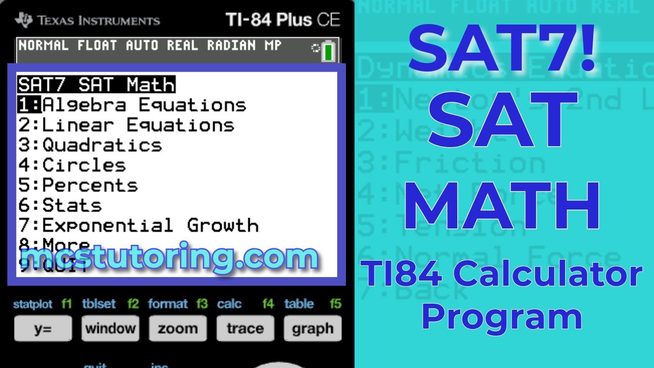 SAT7: The Ultimate SAT Math TI-84 Program | Boost Your Score in ~9 ...