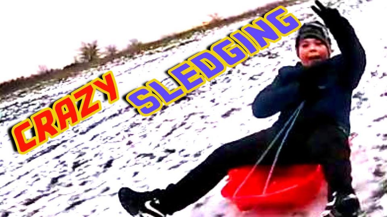 What is sledging in snow? CRAZY downhill Sledding Harley Kaboom