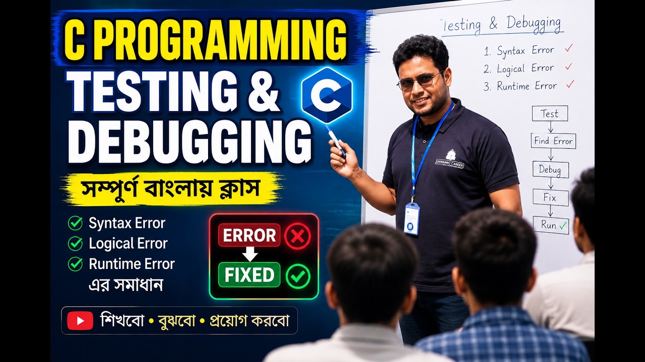 C Programming Testing & Debugging Tutorial in Bangla  Error Finding & Fixing  HSC ICT Class