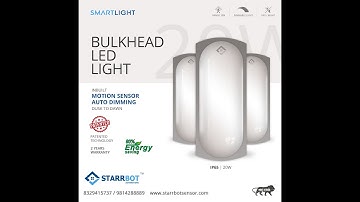 StarrBot Smart Innovative Bulkhead Light with Motion Sensor, Auto Dimming & Dusk to Dawn (Day night)