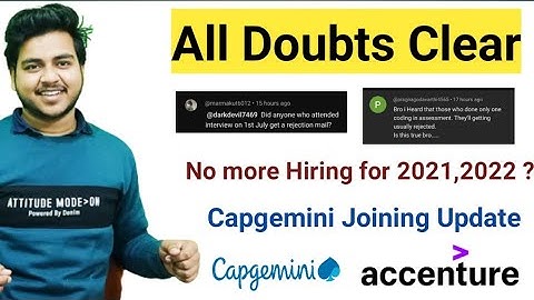All Doubts Clear Related to Accenture and Capgemini | Capgemini Joining Mail Update |